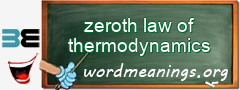 WordMeaning blackboard for zeroth law of thermodynamics